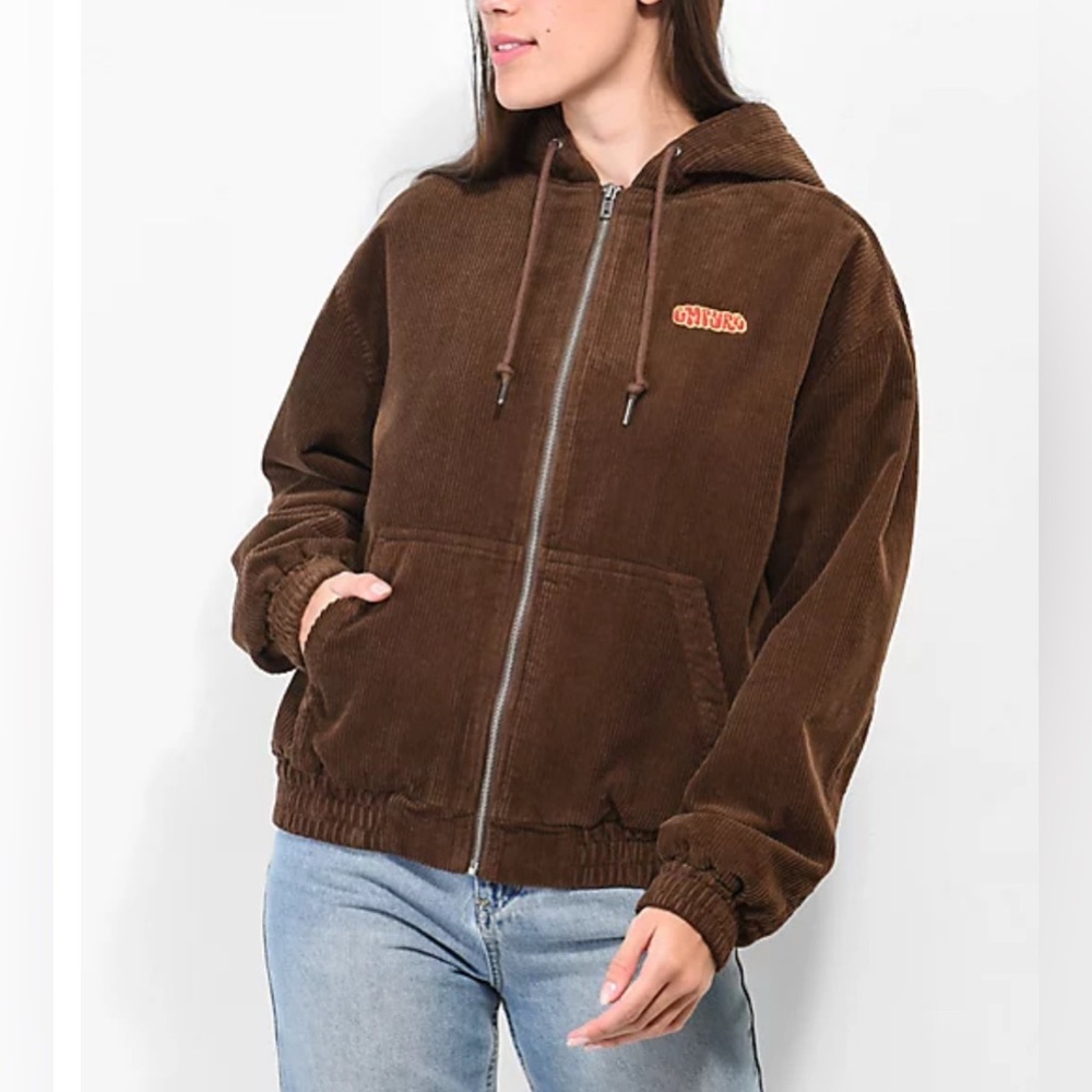 Empyre Baylor Brown Corduroy Hooded Jacket Sz XL